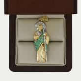 San Judas Piedras Verdes Oro 10K